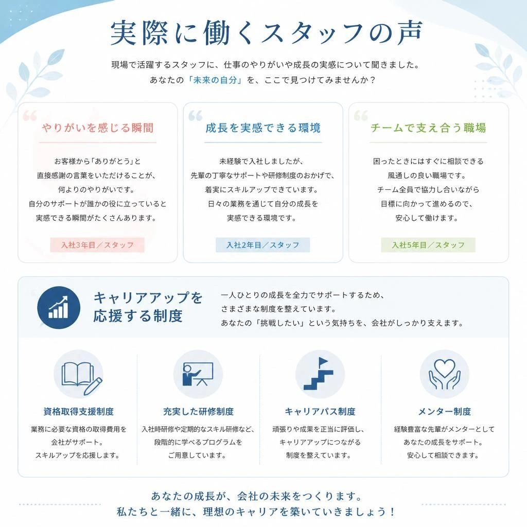 スタッフの声と成長の機会