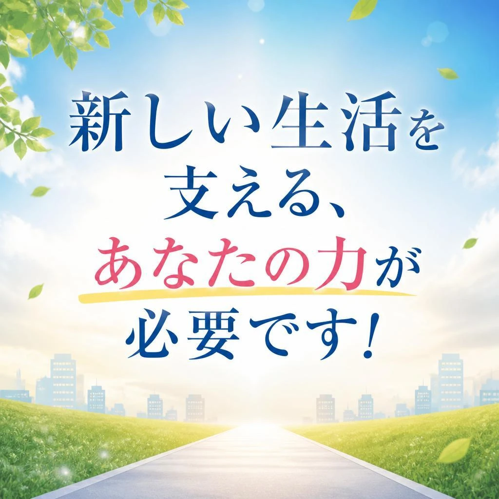 新しい生活を支える、あなたの力が必要です！