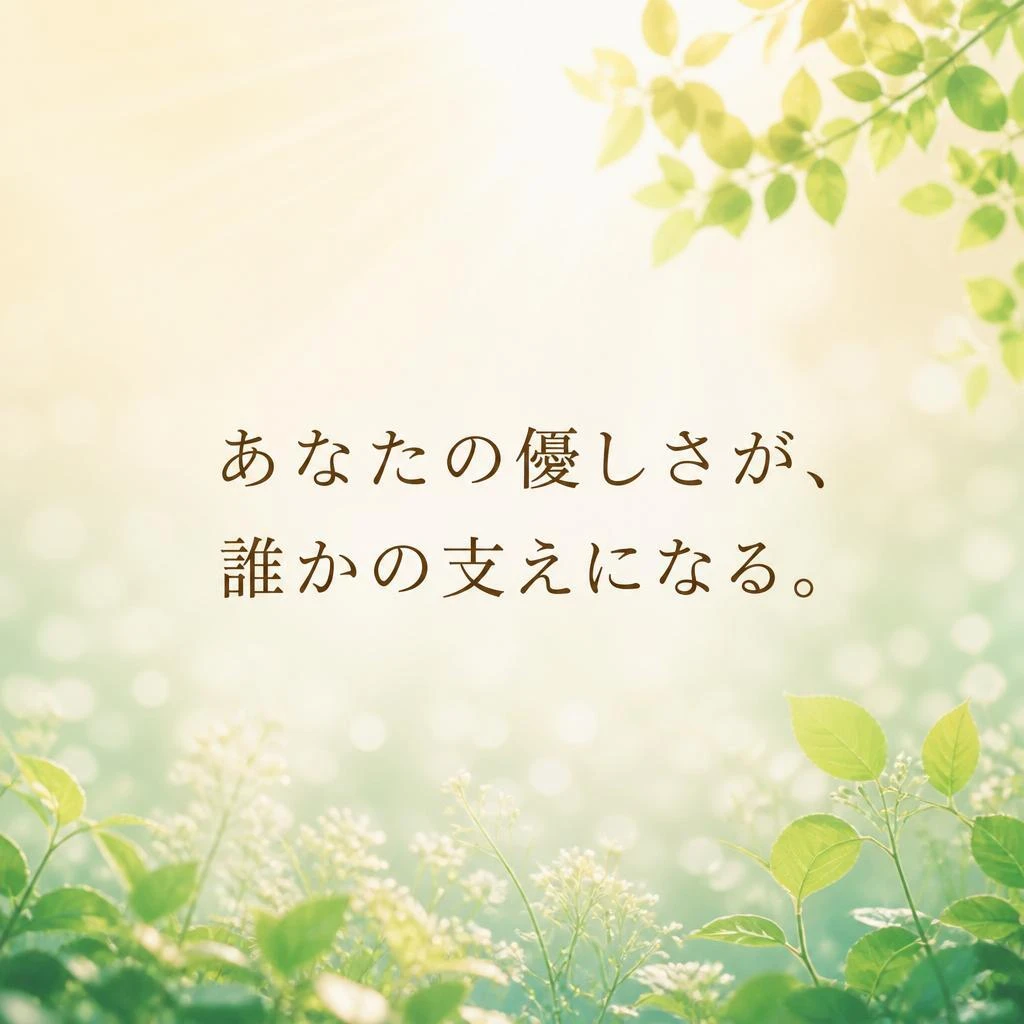 あなたの優しさが、誰かの支えになる。