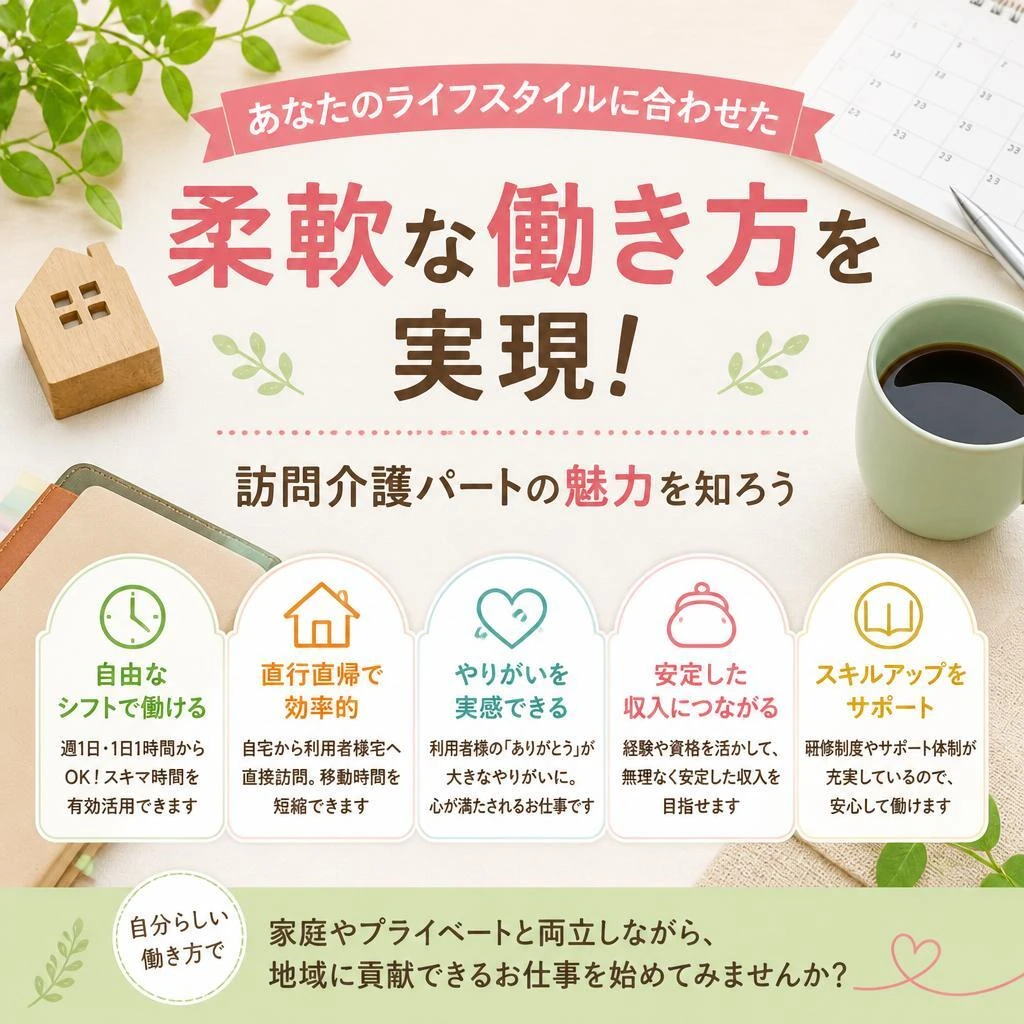 あなたのライフスタイルに合わせた柔軟な働き方を実現！訪問介護パートの魅力を知ろう