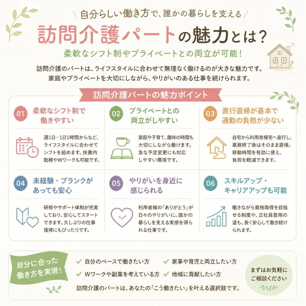 訪問介護パートの魅力