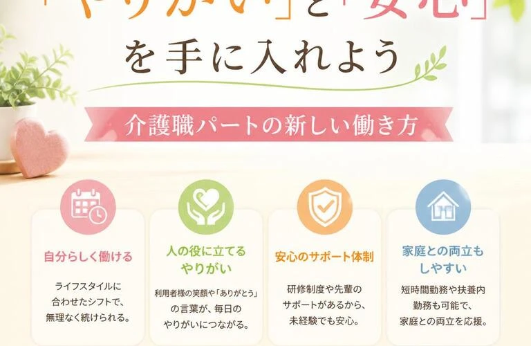 「やりがい」と「安心」を手に入れよう – 介護職パートの新しい働き方
