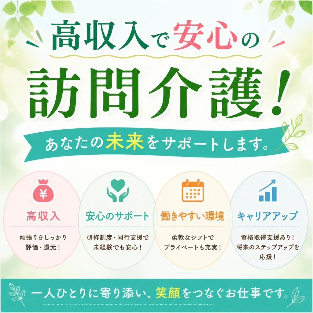 高収入で安心の訪問介護！あなたの未来をサポートします。