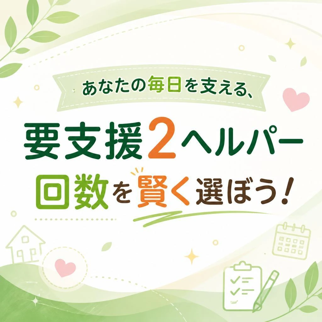 あなたの毎日を支える、要支援2ヘルパー回数を賢く選ぼう！