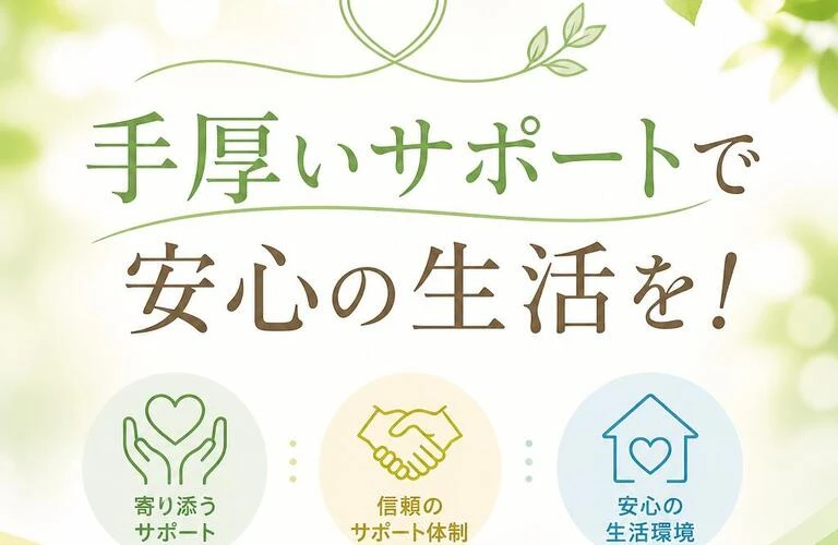 手厚いサポートで安心の生活を！