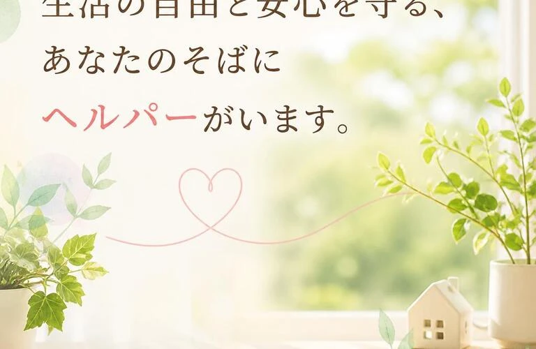生活の自由と安心を守る、あなたのそばにヘルパーがいます。