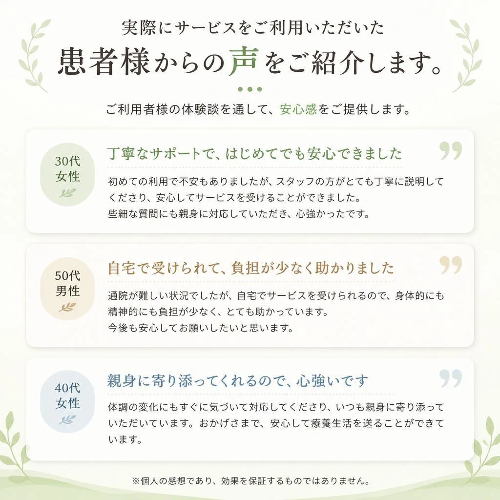 お客様の声 - 実際の体験談