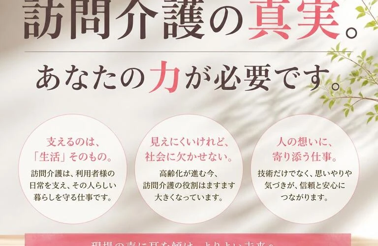 訪問介護の真実。あなたの力が必要です。