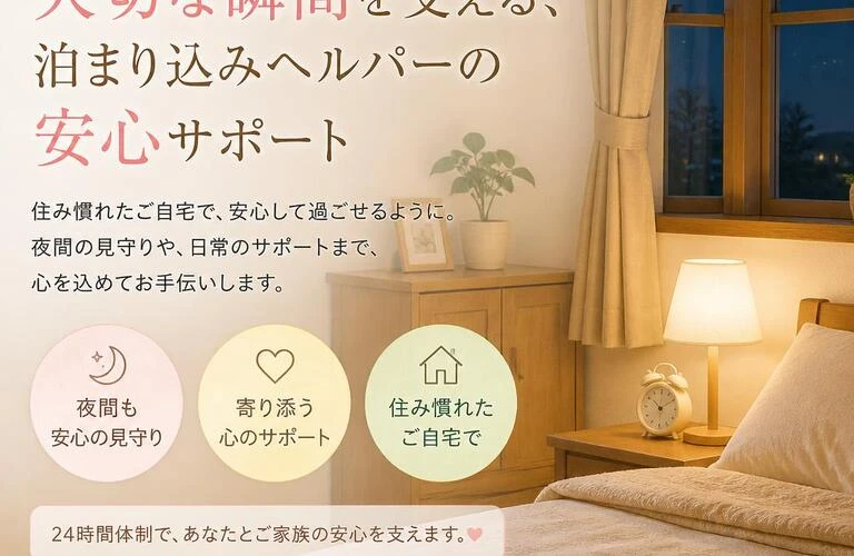 あなたの大切な瞬間を支える、泊まり込みヘルパーの安心サポート