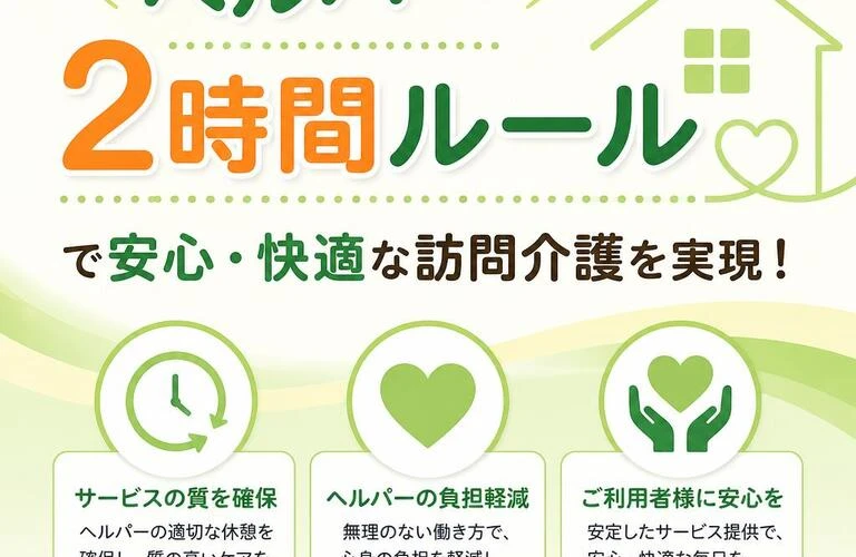 「ヘルパー 2時間ルール」で安心・快適な訪問介護を実現！