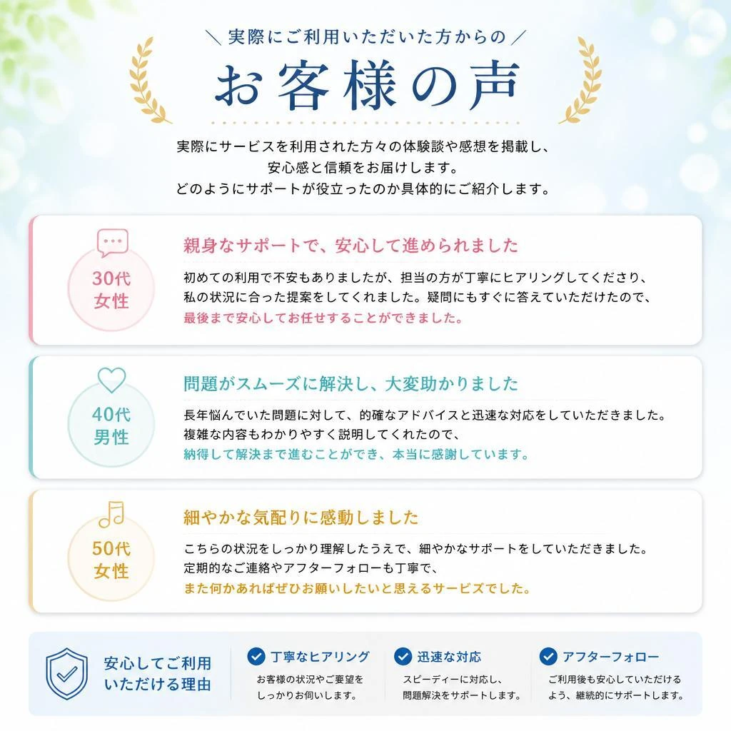 ご利用者様の声