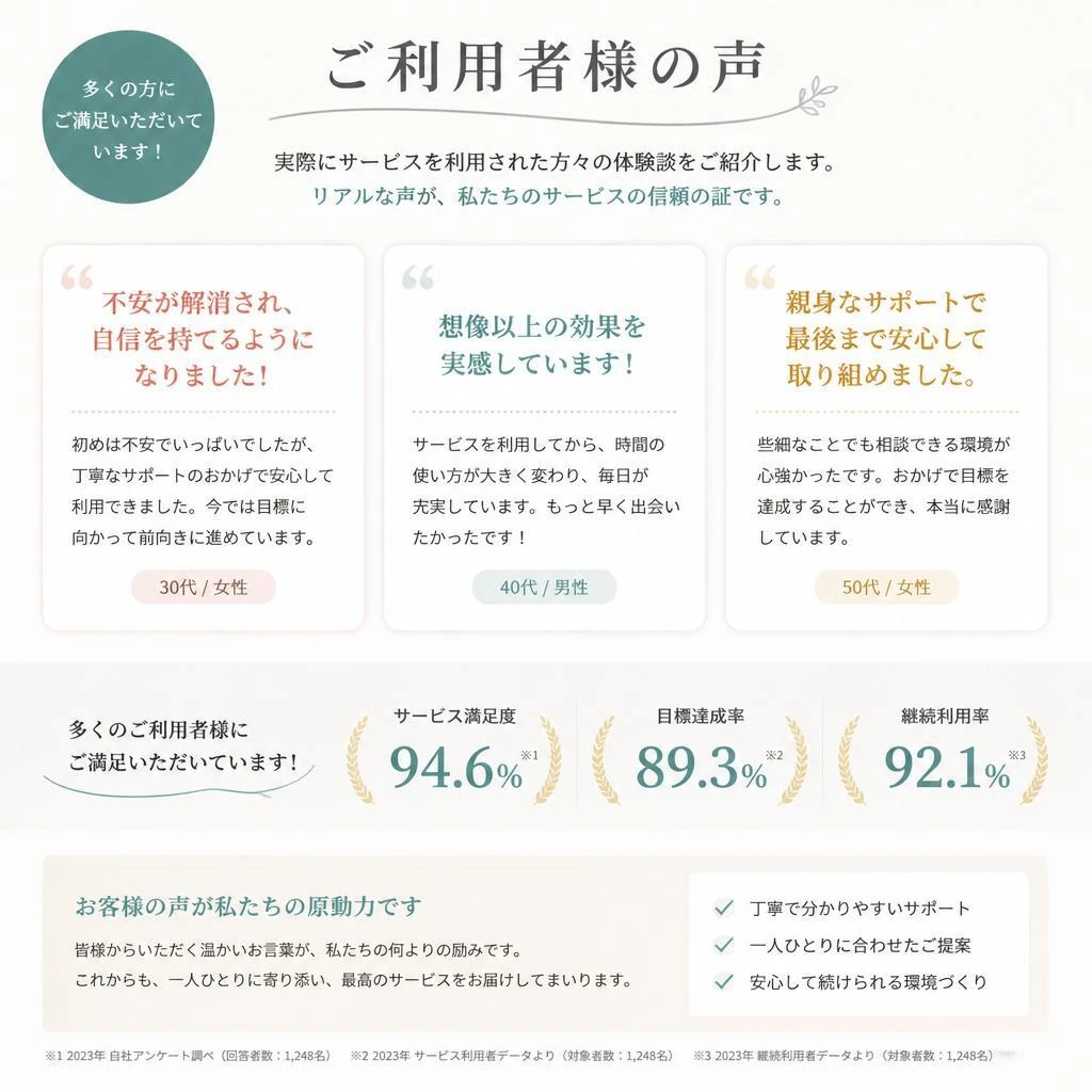 実績と利用者様の声