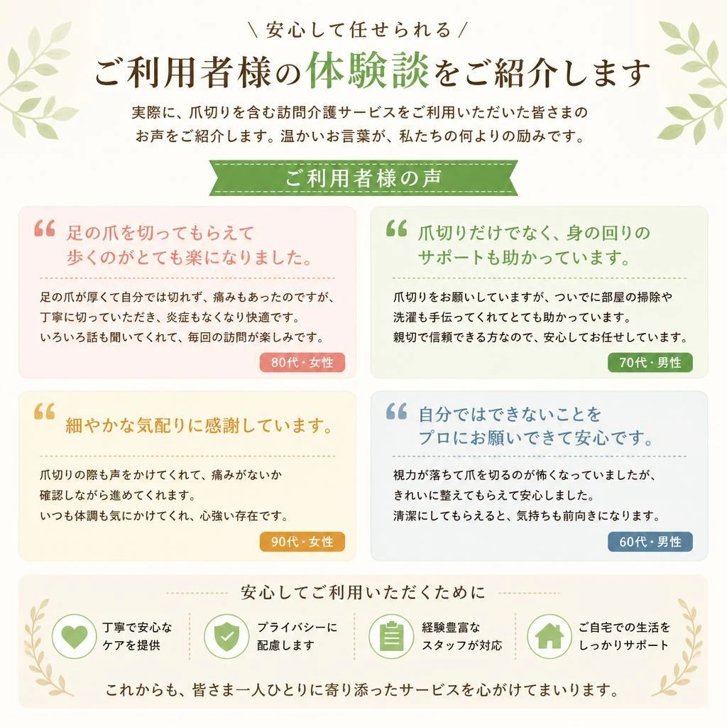 実際のご利用者様の声