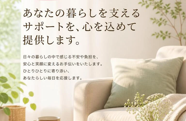 あなたの暮らしを支えるサポートを、心を込めて提供します。