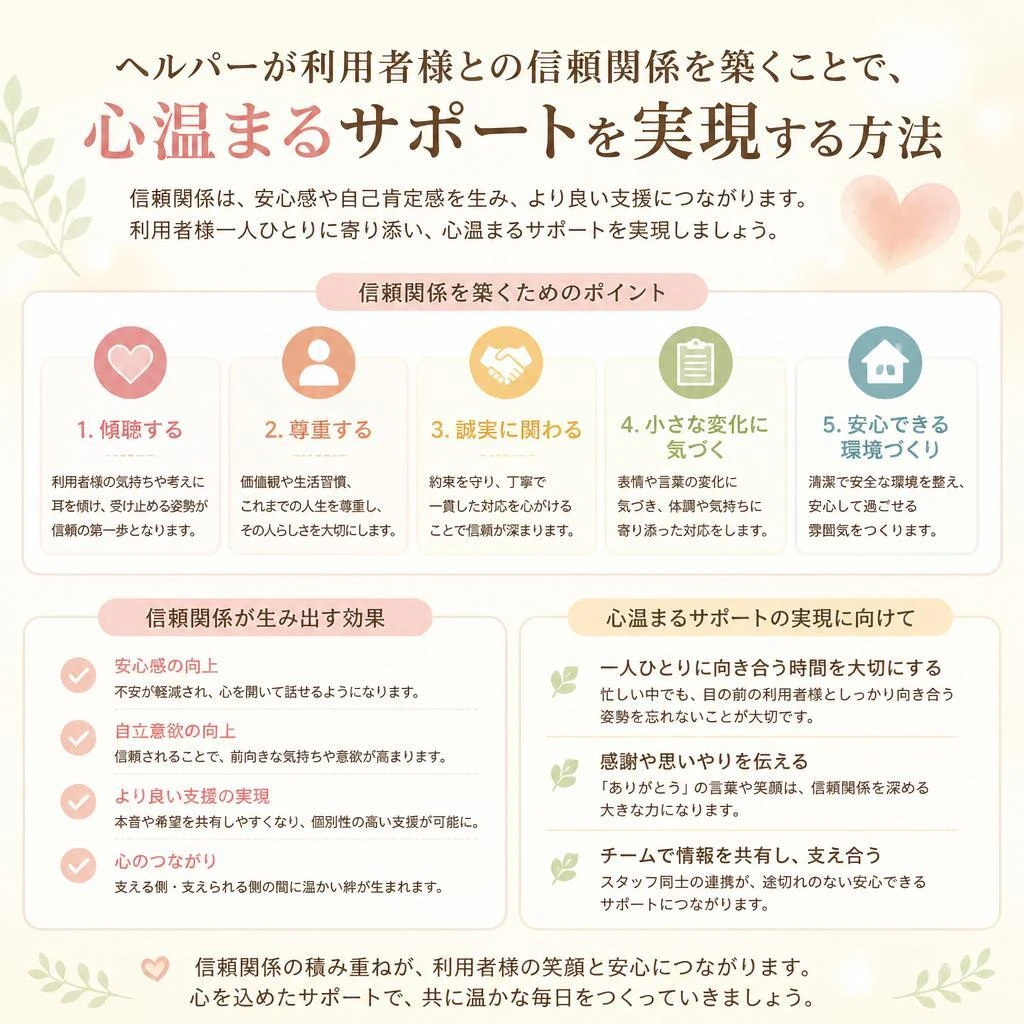 感謝の気持ちを込めて、ヘルパーに寄り添う