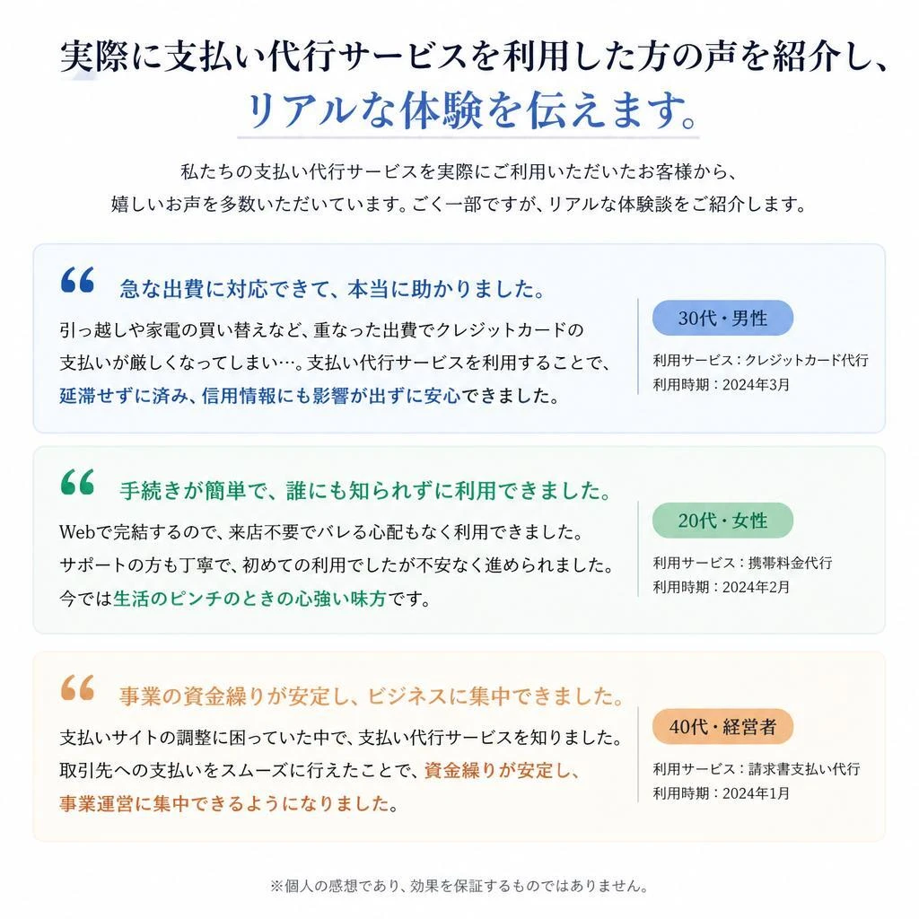 利用者様の体験談