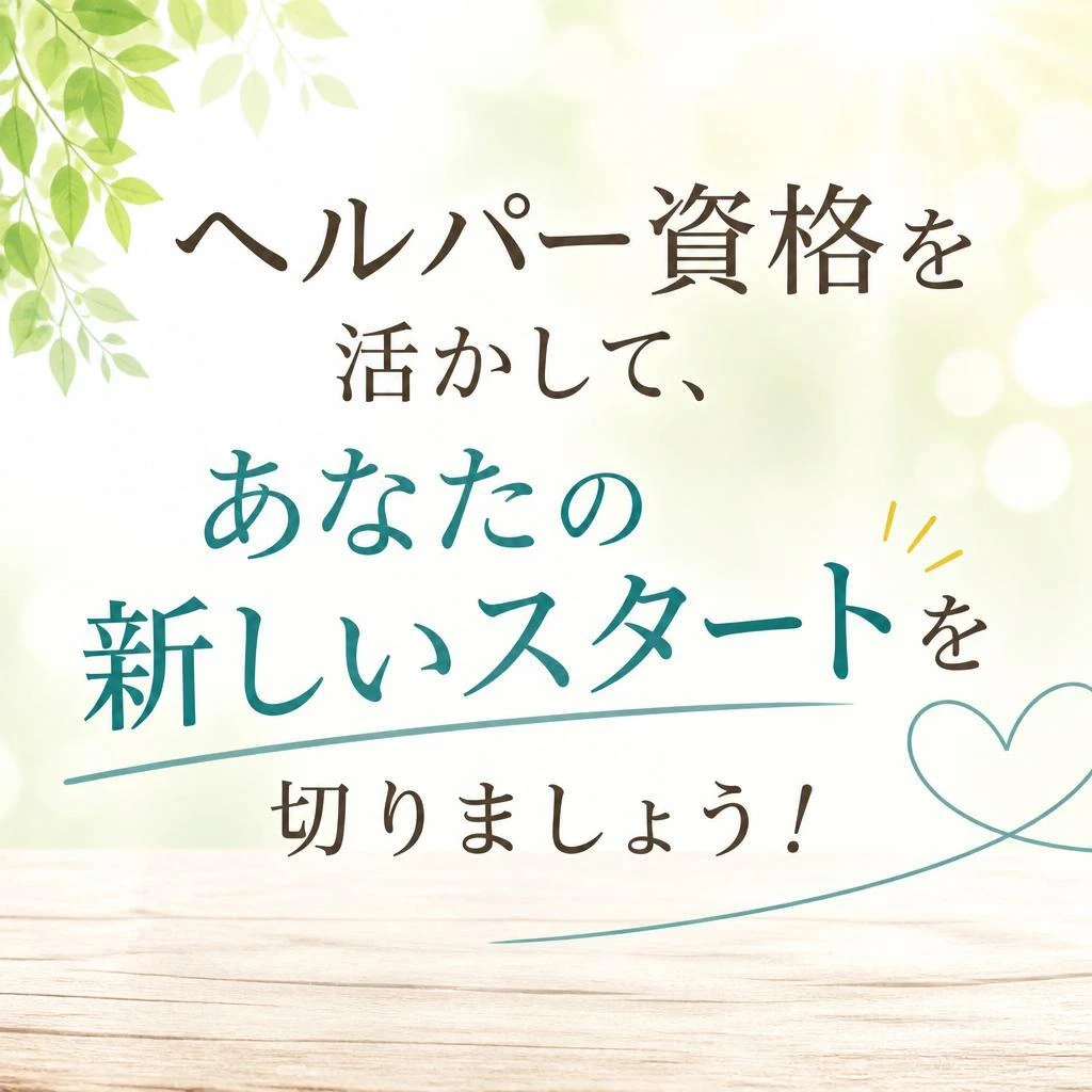 ヘルパー資格を活かして、あなたの新しいスタートを切りましょう！