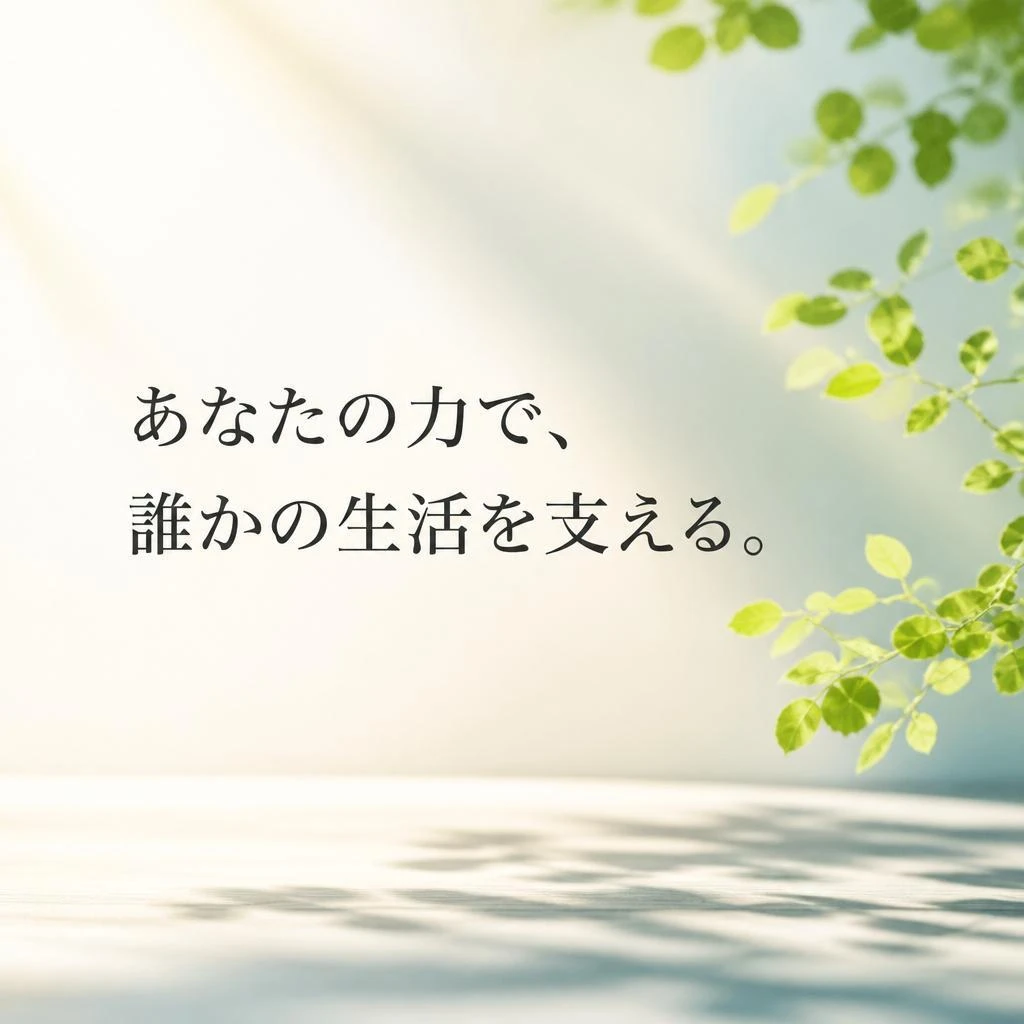 あなたの力で、誰かの生活を支える。