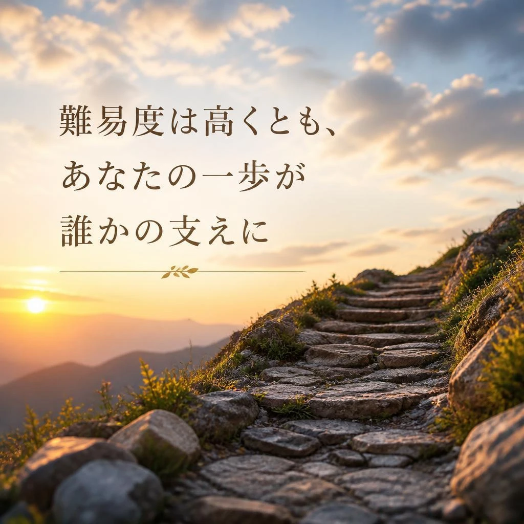 「難易度は高くとも、あなたの一歩が誰かの支えに」