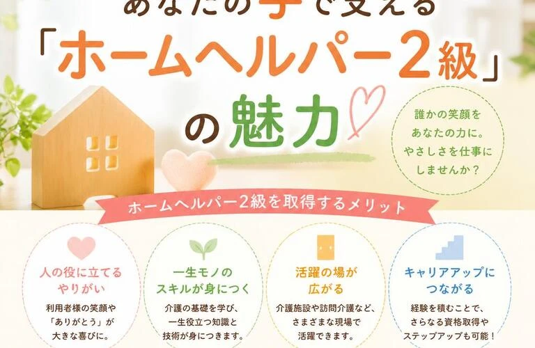 介護の未来を共に築こう！あなたの手で支える「ホームヘルパー2級」の魅力