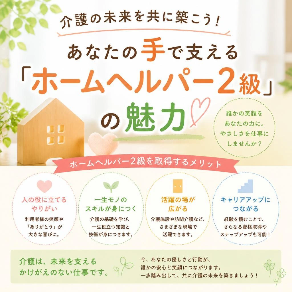 介護の未来を共に築こう！あなたの手で支える「ホームヘルパー2級」の魅力