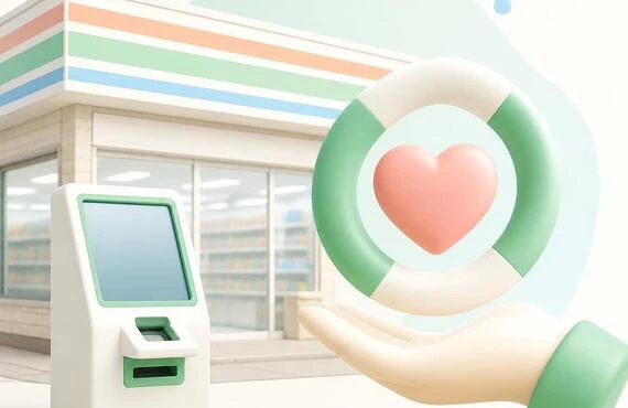 「困ったときは、ヘルパーがコンビニ支払いでサポートします」